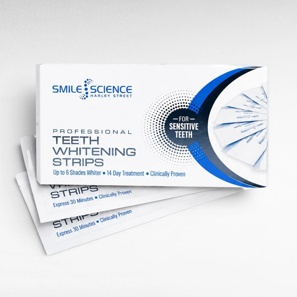 Smile Science Harley Street 14-day teeth whitening strips for balanced daily whitening