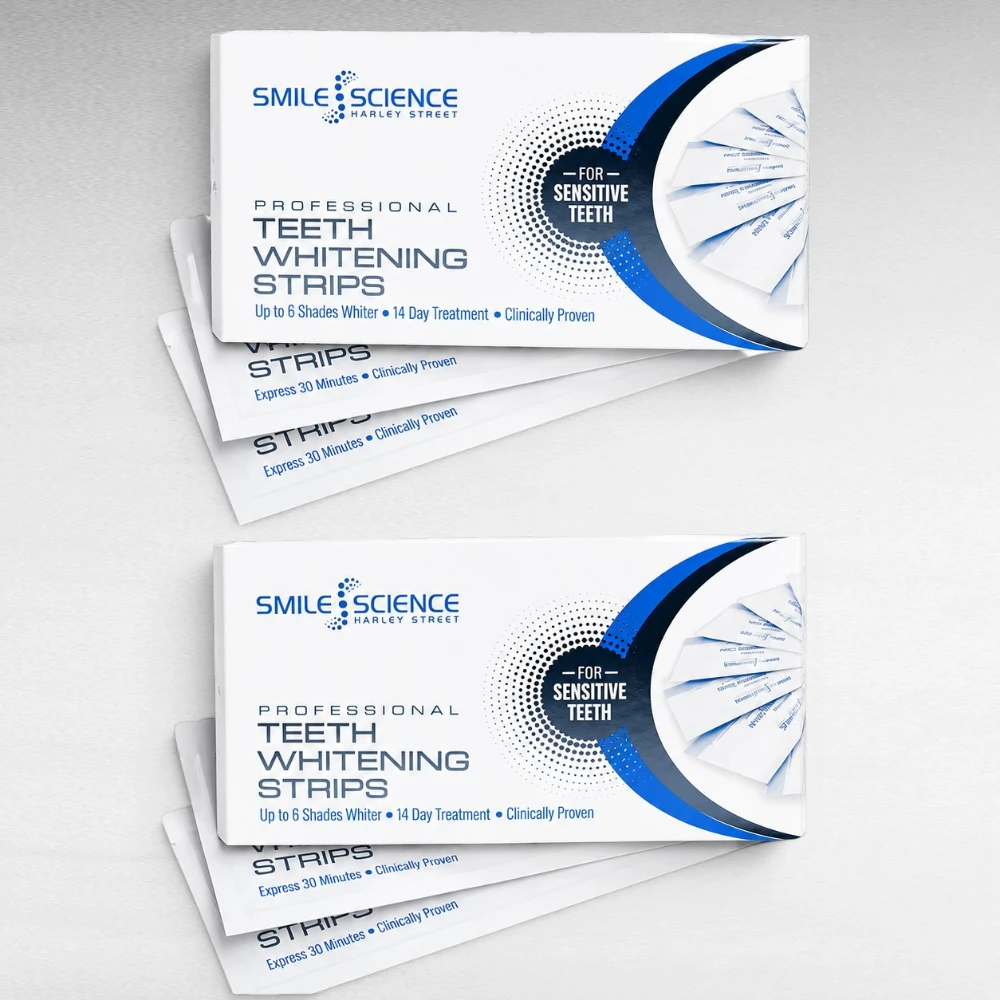 Smile Science Harley Street 28-day teeth whitening strips for maximum whitening results