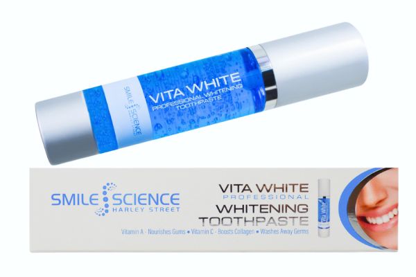 Smile Science Harley Street teeth whitening maintenance products including whitening pen and foam