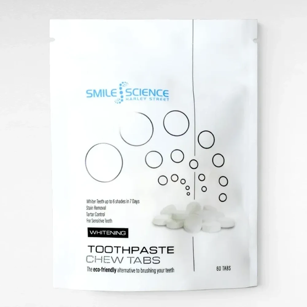 Smile Science Harley Street whitening toothpaste tablets for daily stain removal